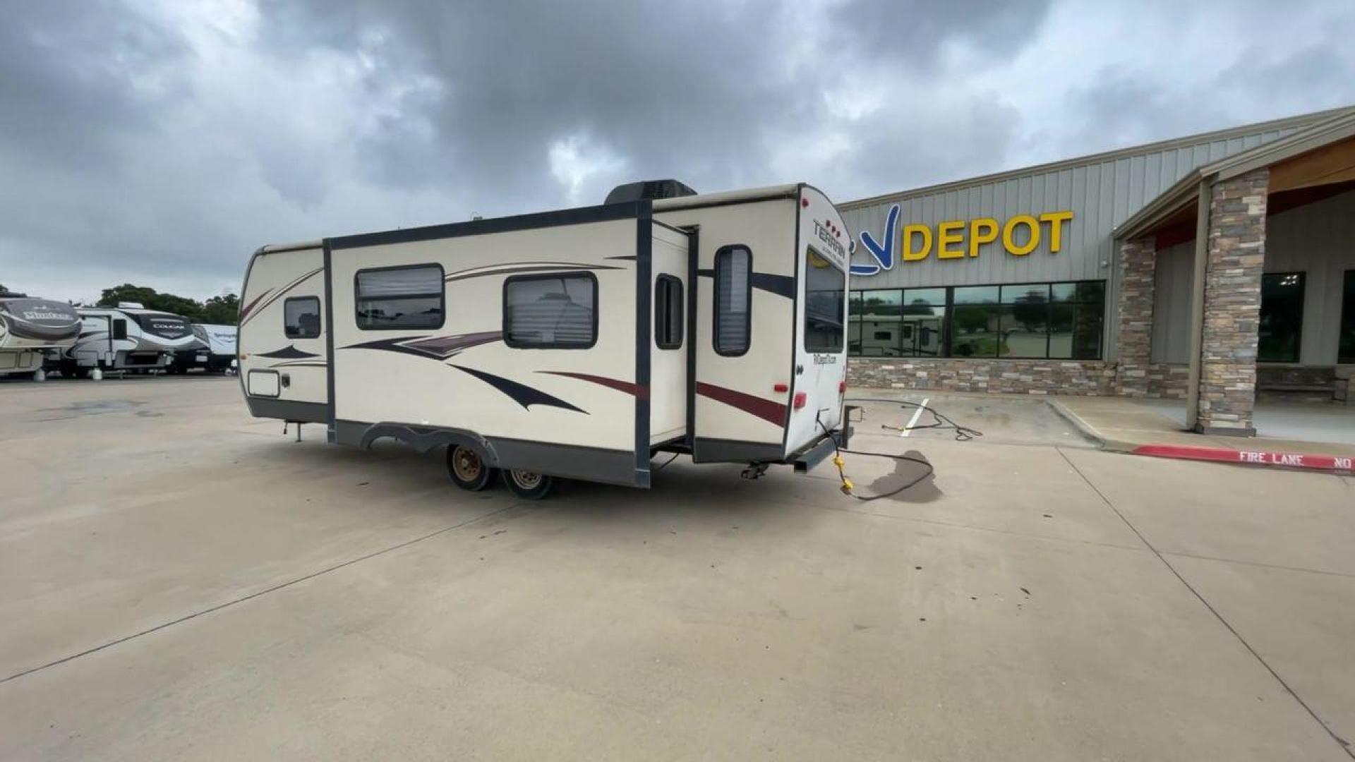 2014 TAN KEYSTONE OUTBACK TERRAIN 273T (4YDT27323EB) , Length: 30 ft. | Dry Weight: 5,758 lbs. | Gross Weight: 7,800 lbs. | Slides: 1 transmission, located at 4319 N Main Street, Cleburne, TX, 76033, (817) 221-0660, 32.435829, -97.384178 - With the 2014 Keystone Outback Terrain 273TRL travel trailer, set out on your next adventure. This well-thought-out RV offers the ideal balance of flair and utility, making it a home away from home for your journeys. The dimensions of this unit are 30 ft in length, 8 ft in width, and 10.92 ft in - Photo#7