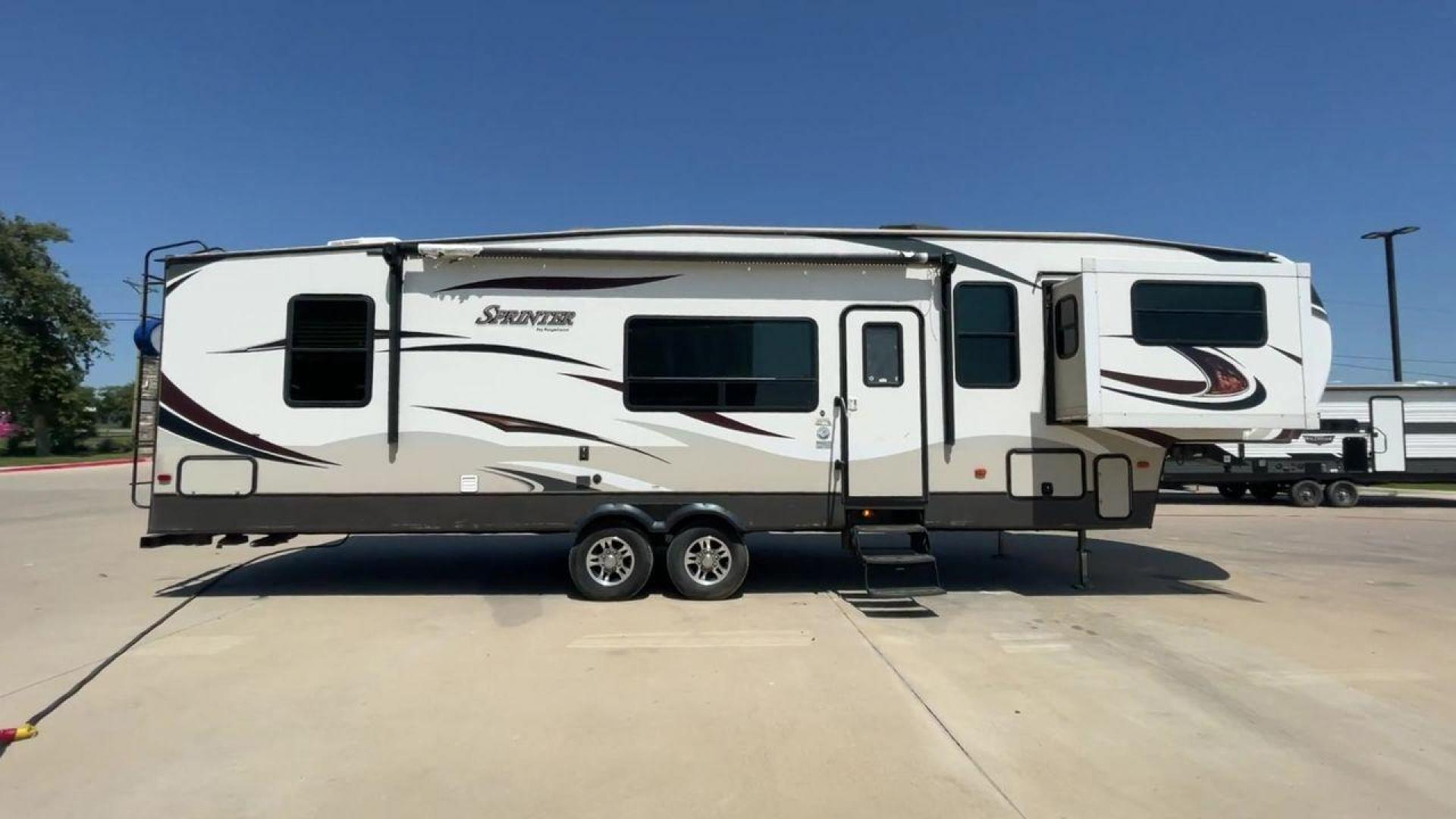 2014 WHITE KEYSTONE SPRINTER 333FWRLS - (4YDF33321E1) , Length: 37.33 ft. | Dry Weight: 9,598 lbs. | Gross Weight: 12,750 lbs. | Slides: 3 transmission, located at 4319 N Main Street, Cleburne, TX, 76033, (817) 221-0660, 32.435829, -97.384178 - The 2014 Sprinter 333FWLS by Keystone luxury fifth wheel brings the spotlight to its elevated front living area floorplan with a rear private bedroom and a spacious center kitchen. It measures just 37.33 ft in length, 8 ft in width, and 12.5 ft in height. It has a base weight of 9,598 lbs with a pay - Photo#2