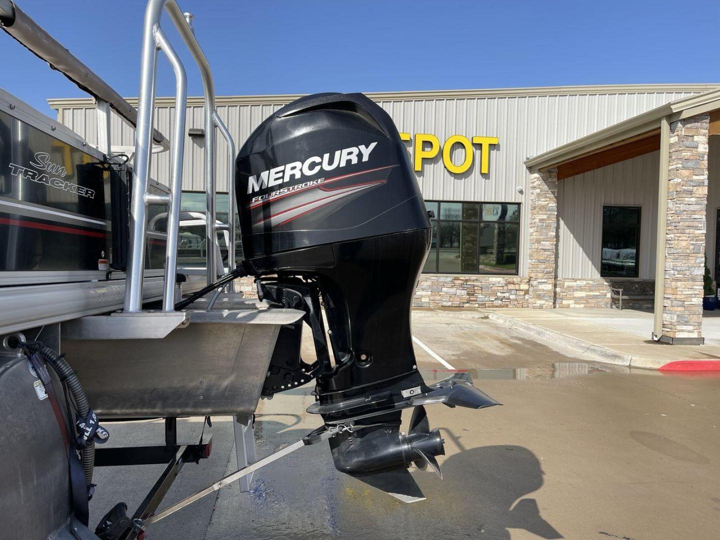 2014 BLACK SUNTRACKER FISHING BARGE 22DLX (BUJ22913D41) , located at 4319 N Main Street, Cleburne, TX, 76033, (817) 221-0660, 32.435829, -97.384178 - The 2014 Sun Tracker Fishin' Barge is here to make you happy. This adjustable pontoon boat is great for fishermen and people who love the outdoors. This Fishin' Barge is 21 feet long, so it has plenty of room for all your fishing tools and friends. The boat is built to last, and the Mercury outboar - Photo#18