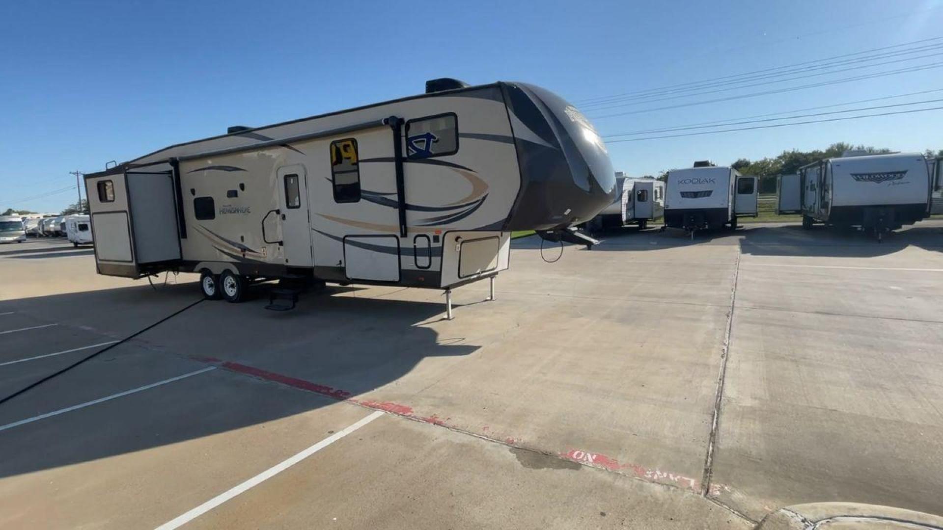 2015 TAN HEMISPHERE 356QB - (4X4FSBM29FU) , Length: 42.25 ft. | Dry Weight: 10,960 lbs. | Slides: 4 transmission, located at 4319 N Main Street, Cleburne, TX, 76033, (817) 221-0660, 32.435829, -97.384178 - This 2015 Hemisphere 356QB by Forest River fifth wheel is ideal for a large family with its quad slides and rear bunkhouse suite. The dimensions measure approximately 42.25 ft in length by 13.17 ft in height. It has a dry weight of 10,960 lbs, a payload capacity of 2,541 lbs, and a hitch weight of 1 - Photo#3