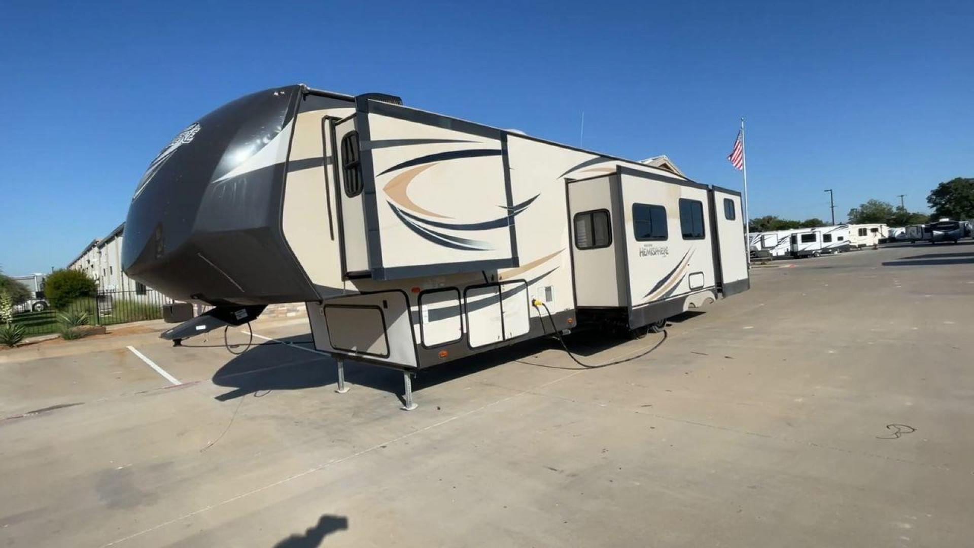 2015 TAN HEMISPHERE 356QB - (4X4FSBM29FU) , Length: 42.25 ft. | Dry Weight: 10,960 lbs. | Slides: 4 transmission, located at 4319 N Main Street, Cleburne, TX, 76033, (817) 221-0660, 32.435829, -97.384178 - This 2015 Hemisphere 356QB by Forest River fifth wheel is ideal for a large family with its quad slides and rear bunkhouse suite. The dimensions measure approximately 42.25 ft in length by 13.17 ft in height. It has a dry weight of 10,960 lbs, a payload capacity of 2,541 lbs, and a hitch weight of 1 - Photo#5