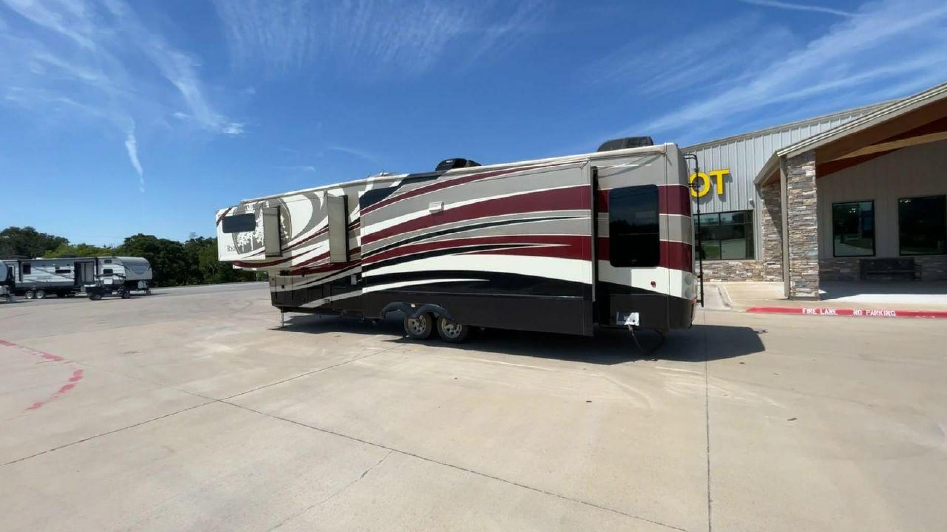 2015 REDWOOD 38RL (4V0FC3823FR) , Length: 41.42 ft. | Dry Weight: 13,672 lbs. | Gross Weight: 16,500 lbs. | Slides: 3 transmission, located at 4319 N Main Street, Cleburne, TX, 76033, (817) 221-0660, 32.435829, -97.384178 - The 2015 Redwood 38RL is a stunning fifth wheel that offers luxury, comfort, and spacious living. With an overall length of 41.42 feet and a dry weight of 13,672 lbs, this unit is built for those seeking an upscale RVing experience. The exterior features a sleek and modern design with bold maroon an - Photo#7