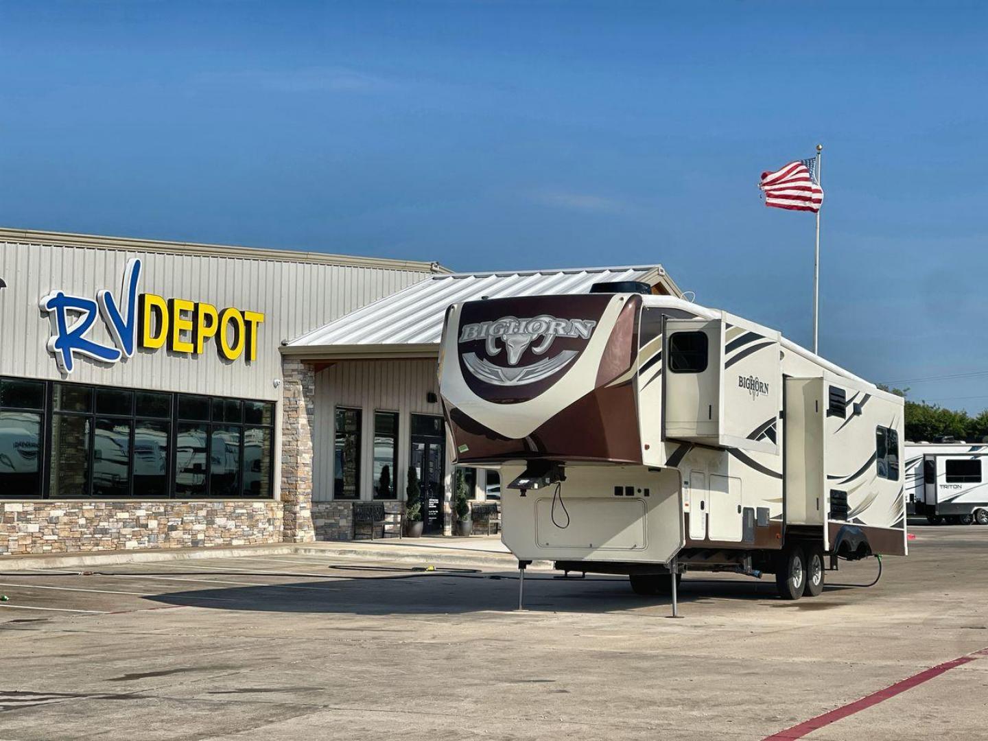 2016 BIG HORN 3010RE (5SFBG3427GE) , Length: 34.8 ft. | Dry Weight: 11,840 lbs. | Gross Weight: 15,500 lbs. | Slides: 3 transmission, located at 4319 N Main Street, Cleburne, TX, 76033, (817) 221-0660, 32.435829, -97.384178 - The 2016 Big Horn 3010RE fifth wheel is your gateway to luxury, comfort, and style on the road! This RV is designed to exceed your expectations with its carefully crafted floor plan and top-notch features. It is 8 ft. wide and almost 35 ft. long. Step inside the main living area that is ultimate - Photo#0