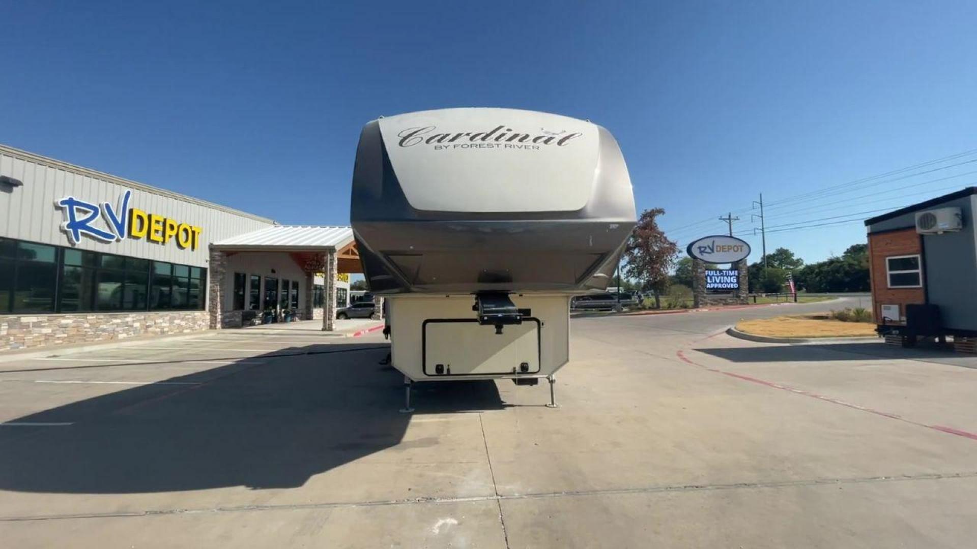 2016 BEIGE FOREST RIVER CARDINAL 3875FB - (4X4FCAR23GG) , Length: 40.5 ft. | Dry Weight: 14,034 lbs. | Gross Weight: 16,170 lbs. | Slides: 3 transmission, located at 4319 N Main Street, Cleburne, TX, 76033, (817) 221-0660, 32.435829, -97.384178 - The elegant and well-equipped 2016 Forest River Cardinal 3875FB travel trailer will elevate your camping experience. Designed with care, this fifth wheel provides you with comfort, utility, and style for your road trips. This fifth wheel have dimensions of 40.5 ft in length, 8.33 ft in width, and 13 - Photo#4