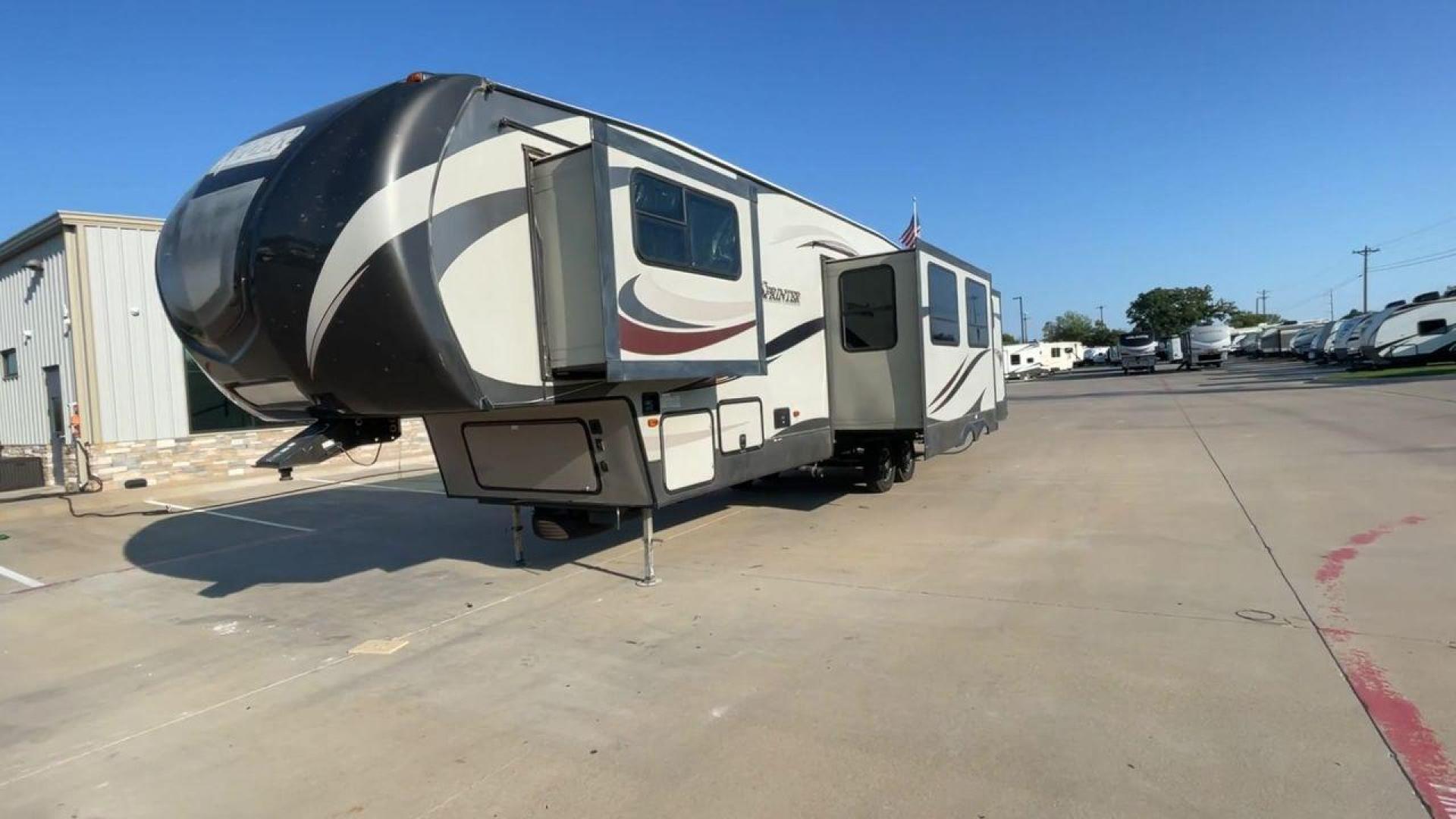 2017 BROWN KEYSTONE SPRINTER 324FWBHS (4YDF32424H1) , Length: 38.83 ft. | Dry Weight: 10,770 lbs. | Gross Weight: 14,000 lbs. | Slides: 3 transmission, located at 4319 N Main Street, Cleburne, TX, 76033, (817) 221-0660, 32.435829, -97.384178 - The 2017 Keystone Sprinter 324FWBHS defines premium residential living on the go. It comes equipped with an outside kitchen with a fridge and cooktop as well as a TV cabinet. It has a large power awning with LED lights to light up your campsite. Inside, you will find a spacious living and kitchen ar - Photo#5