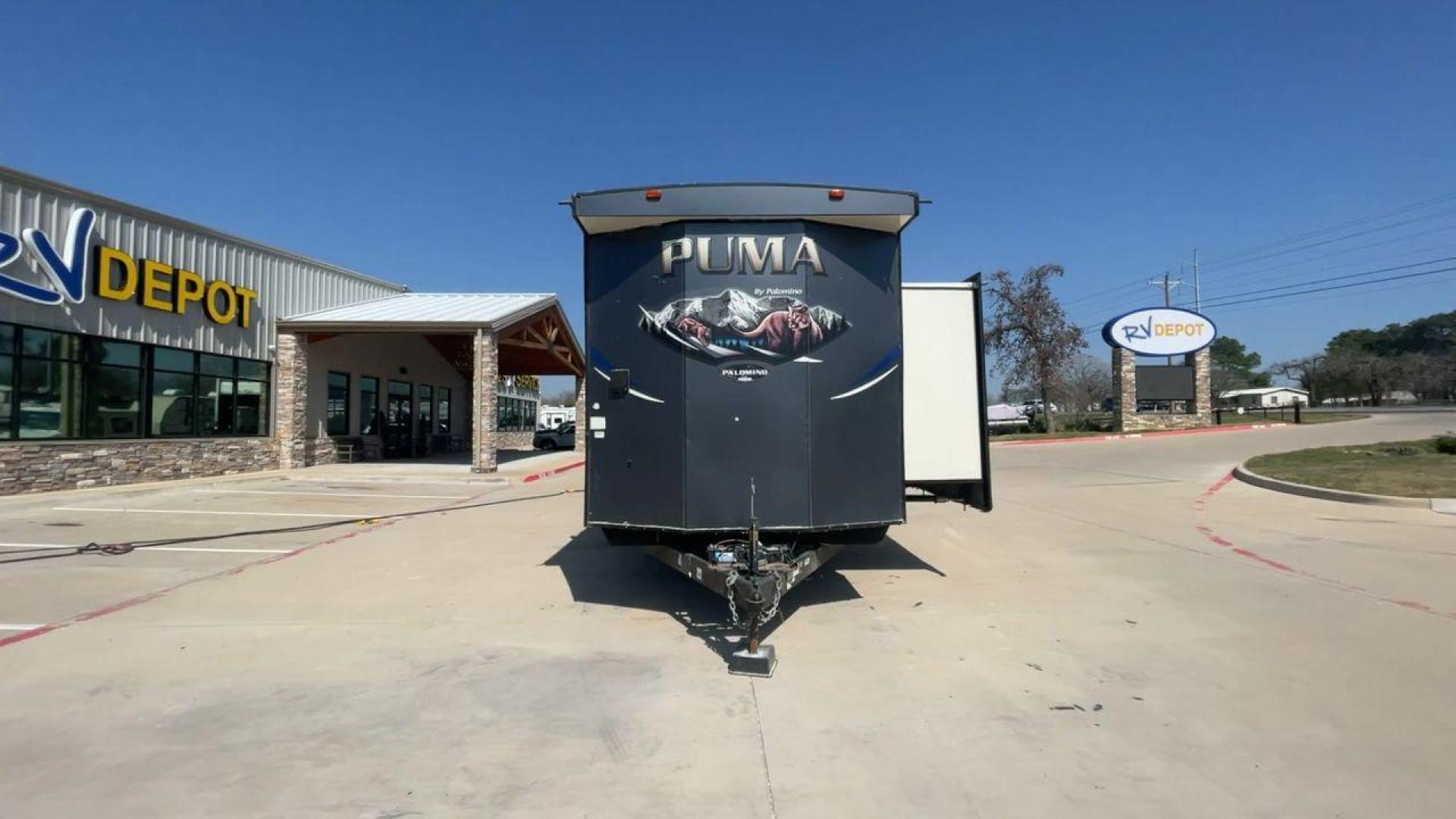 2018 PUMA 39PQB - (4X4TPUR2XJP) , located at 4319 N Main Street, Cleburne, TX, 76033, (817) 221-0660, 32.435829, -97.384178 - This Puma Travel Trailer measures just over 42 feet long and 8 feet wide with a dry weight of 10,709 lbs. It has a GVWR of 13,413 lbs and a hitch weight of 1,413 lbs. This unit comes with automatic heating and cooling rated at 35,000 and 13,500 BTUs respectively. The exterior of this unit is a base - Photo#4