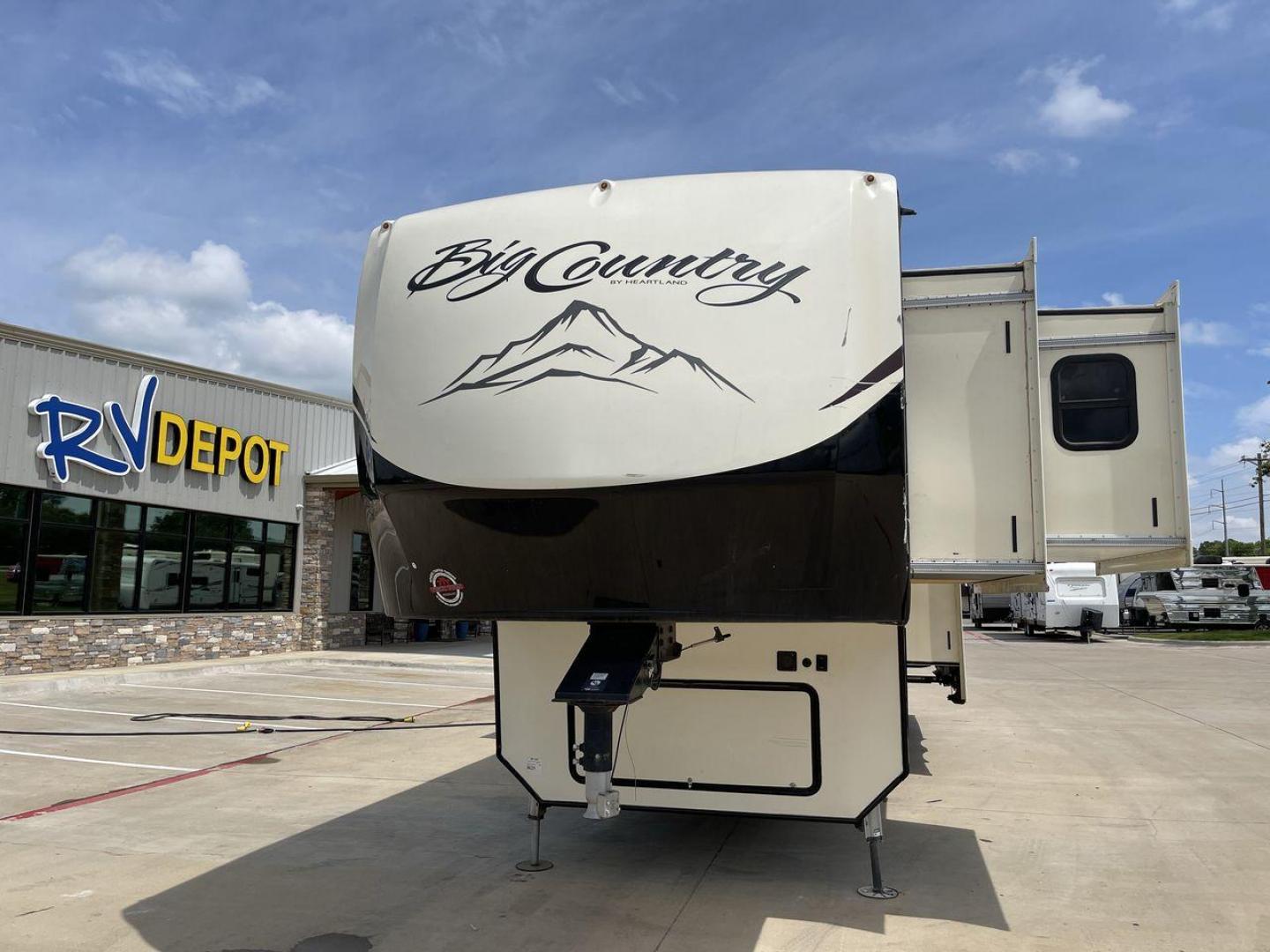 2019 HEARTLAND BIG COUNTRY 3560SS (5SFBG4125KE) , Length: 40.58 ft. | Dry Weight: 13,420 lbs. | Gross Weight: 16,000 lbs. | Slides: 3 transmission, located at 4319 N Main Street, Cleburne, TX, 76033, (817) 221-0660, 32.435829, -97.384178 - Here are several reasons to buy this RV: (1) It features a spacious rear living area with large windows offering stunning panoramic views. (2) The master suite is also located in the rear, creating a secluded oasis away from the main living area. (3) It has well-equipped kitchen boasts a conve - Photo#0