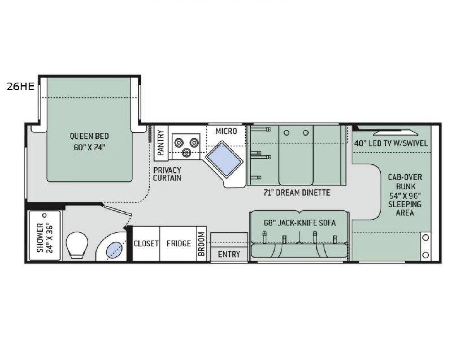 2019 THOR FREEDOM ELITE 26 HE (1FDWE3FS2KD) , Length: 27.5 ft | Gross Weight: 12,500 lbs | Slides: 1 transmission, located at 4319 N Main Street, Cleburne, TX, 76033, (817) 221-0660, 32.435829, -97.384178 - The 2019 Thor Freedom Elite 26HE is a well-designed Class C motorhome that combines comfort, functionality, and ease of travel. Measuring 27.5 feet in length and 8.25 feet in width, this RV provides ample space while remaining easy to maneuver. With a 7-foot interior height, it offers a roomy and op - Photo#9