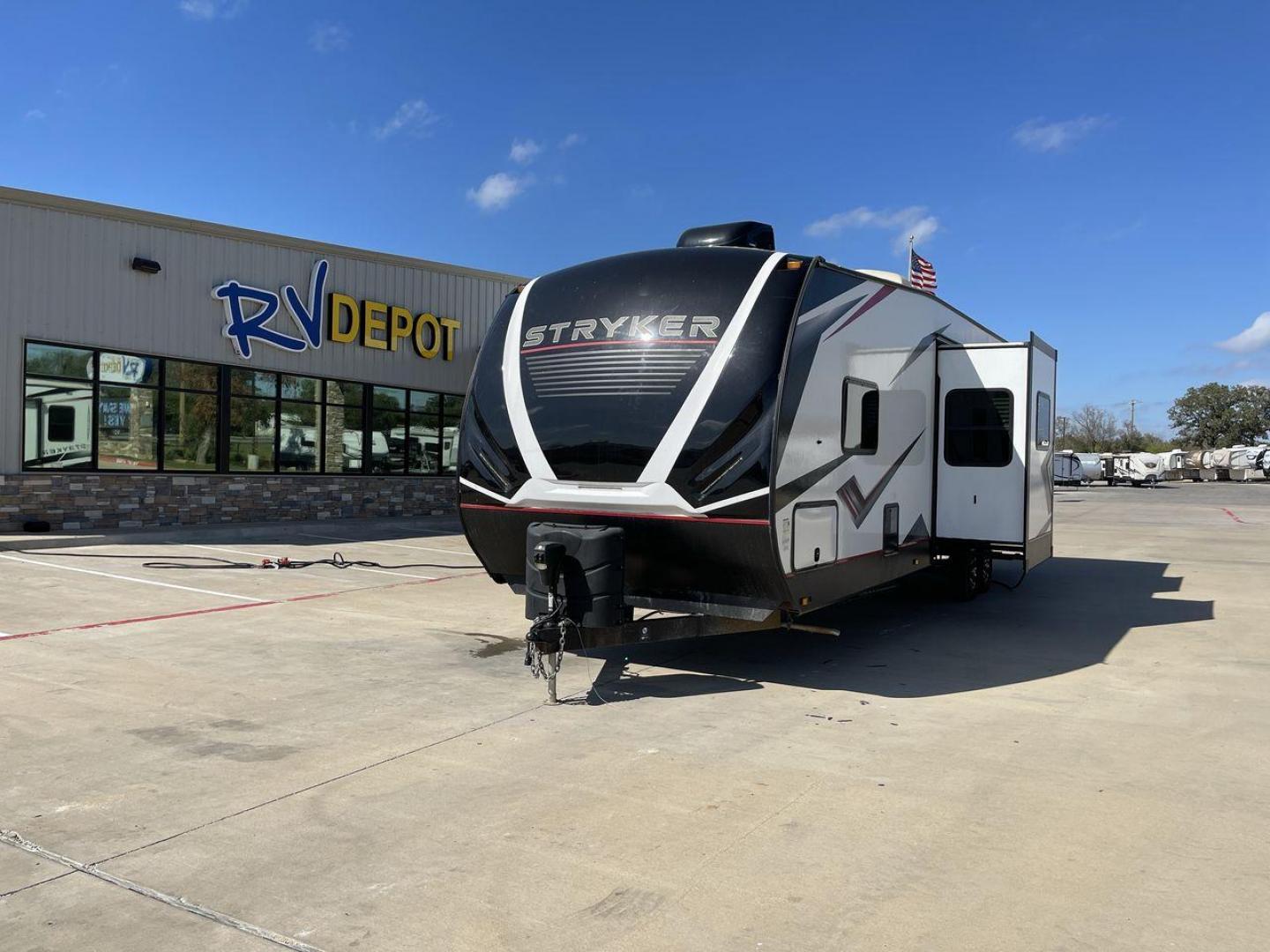 2021 CRUISER RV STRYKER 3414 (5RXGB392XM1) , Length: 38.75 ft. | Dry Weight: 9,608 lbs. | Gross Weight: 12,800 lbs. | Slides: 2 transmission, located at 4319 N Main Street, Cleburne, TX, 76033, (817) 221-0660, 32.435829, -97.384178 - The 2021 Cruiser RV Stryker 3414 is a meticulously crafted toy hauler that seamlessly integrates luxury, versatility, and durability to provide an exceptional on-the-road experience. Whether you're a passionate thrill-seeker indulging in outdoor sports or a discerning family seeking comfort, the Str - Photo#0