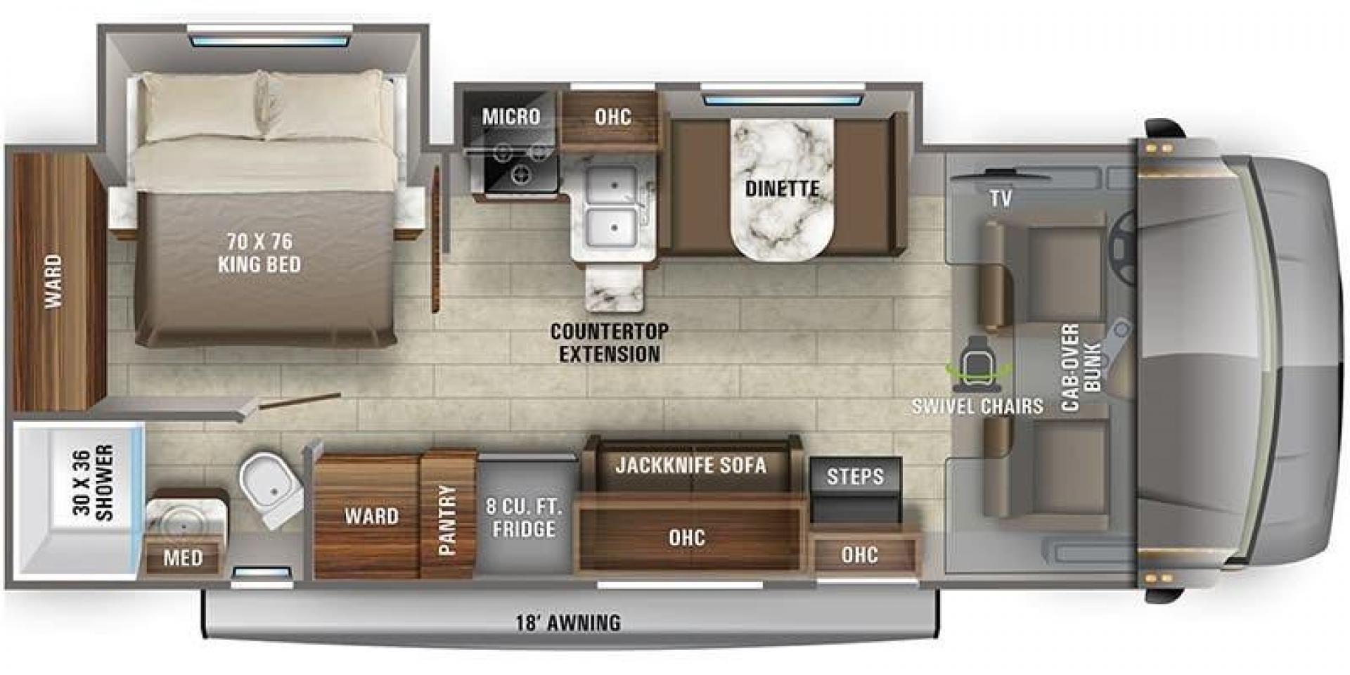 2021 WHITE JAYCO GREYHAWK 27U (1FDXE4FN7MD) , Length: 29.92 ft. | Gross Weight: 14,500 lbs. | Slides: 2 transmission, located at 4319 N Main Street, Cleburne, TX, 76033, (817) 221-0660, 32.435829, -97.384178 - The 2021 Jayco Greyhawk 27U is the best Class C motorhome on the market. It's great for people who want to go on adventures on the open road. The length of this RV is 29.92 feet, and its gross weight is 14,500 pounds. It is the perfect size for getting around. With two slides, the Greyhawk 27U's int - Photo#9