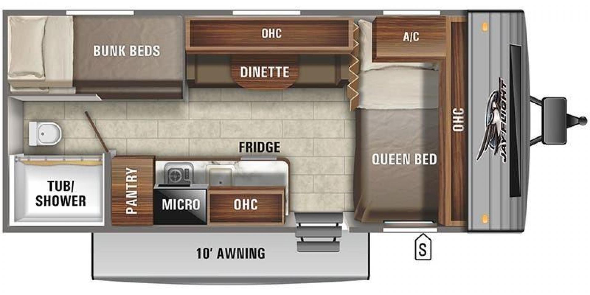 2021 JAYCO JAY FLIGHT SLX 174BH (1UJBJ0AJ1M1) , Length: 21.67 ft | Dry Weight: 3,075 lbs | GVWR: 3,950 lbs | Slides: 0 transmission, located at 4319 N Main Street, Cleburne, TX, 76033, (817) 221-0660, 32.435829, -97.384178 - Take the 2021 Jayco Jay Flight SLX 174BH travel trailer out on your camping adventures. This lightweight and small RV is ideal for people looking for an affordable and cozy way to enjoy the great outdoors. The dimensions of this unit are 21.67 ft in length, 7.08 ft in width, and 9.17 ft in height. I - Photo#9