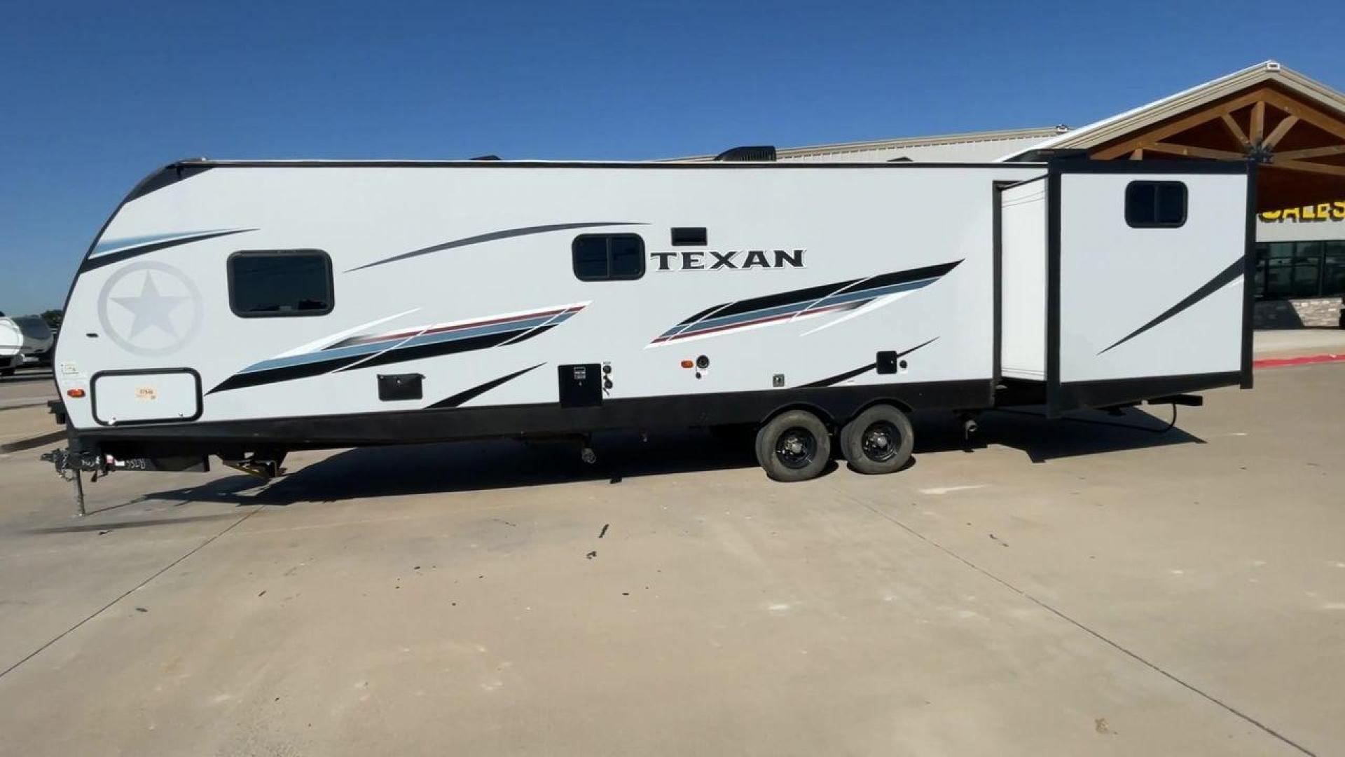 2021 KEYSTONE TEXAN 33DB (4YDT33D22M6) , located at 4319 N Main Street, Cleburne, TX, 76033, (817) 221-0660, 32.435829, -97.384178 - The 2021 Keystone Texan 33DB is an exceptional travel trailer that combines luxury, comfort, and practicality. Measuring 37 feet in length, this RV provides ample space for all your travel needs. The exterior is equipped with a rear, solid ladder for roof access, ensuring convenience for maintenance - Photo#6