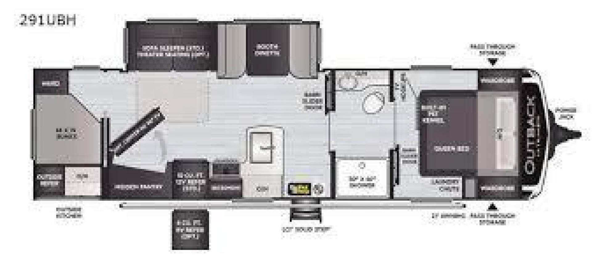 2022 KEYSTONE OUTBACK 291UBH (4YDT0BN20NB) , Length: 33.67 ft. | Dry Weight: 6,869 lbs. | Gross Weight: 8,209 lbs.8,209 lbs. | Slides: 1 transmission, located at 4319 N Main Street, Cleburne, TX, 76033, (817) 221-0660, 32.435829, -97.384178 - Photo#9