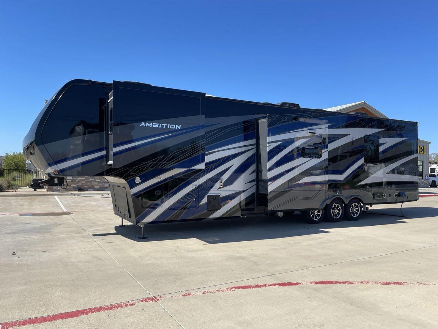 2022 VANLEIGH AMBITION 399TH (7HHAC4333NV) , Length: 43.58 ft. | Dry Weight: 16,900 lbs. | Gross Weight: 21,000 lbs. | Slides: 2 transmission, located at 4319 N Main Street, Cleburne, TX, 76033, (817) 221-0660, 32.435829, -97.384178 - Brace yourself for some wild and thrilling adventures in this 2022 Vanleigh Ambition 399TH! This big and spacious toy hauler measures 43.58 ft. in length and 13.08 ft. in height. It has a dry weight of 16,900 lbs. and a GVWR of 21,000 lbs. It also has a hitch weight of 3,500 lbs. which makes it t - Photo#30