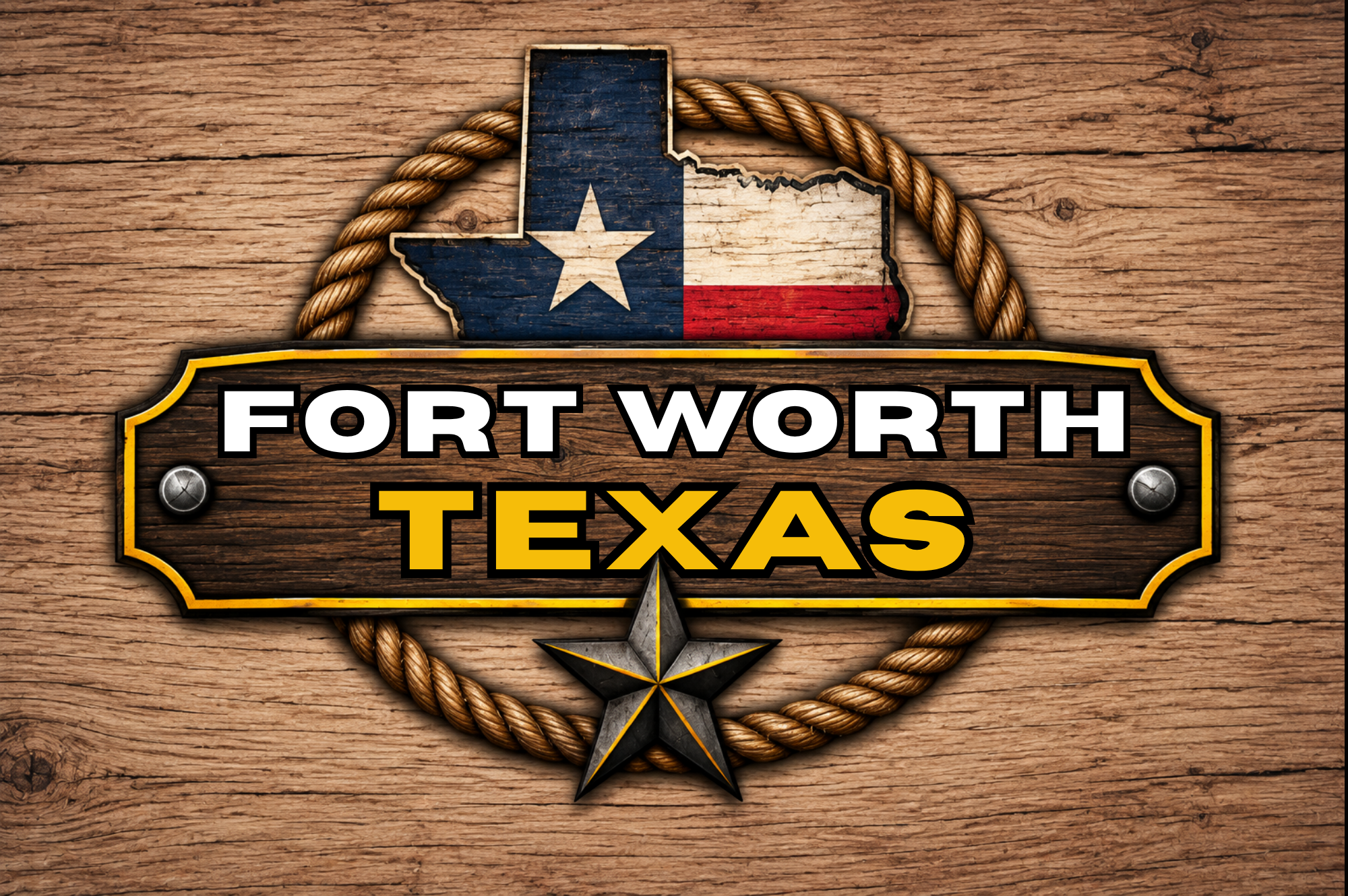 Fort Worth, Texas sign at RV Depot Supercenter