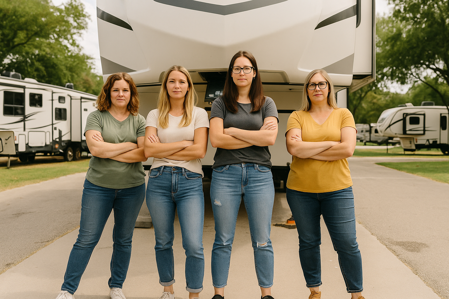 RV Depot - Women Women standing in front of RV
